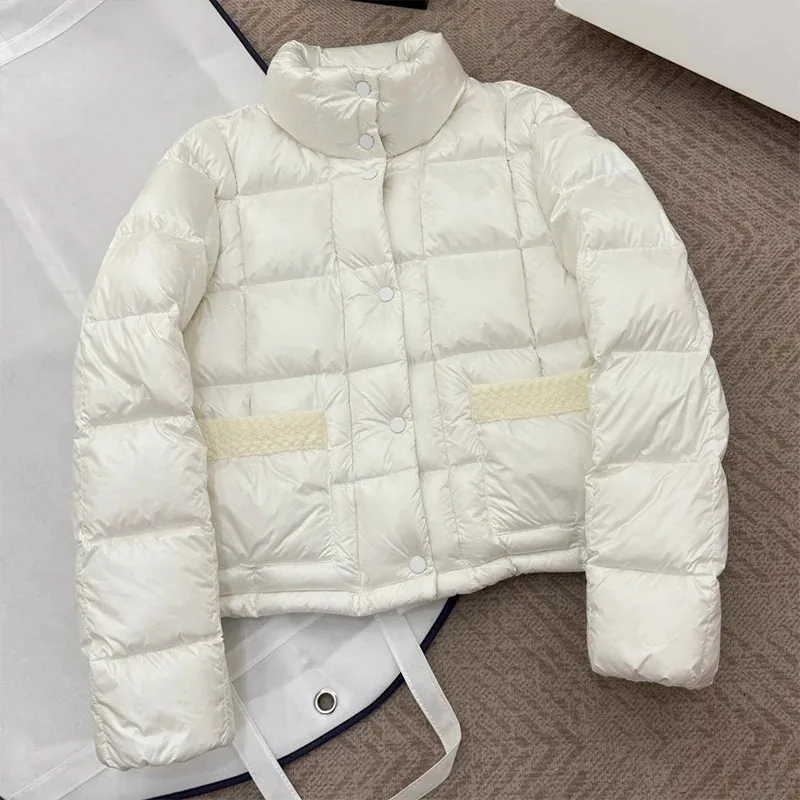 

High Quality Fashion Goose Down short coat For Women Turtleneck Long Sleeve Zipper-Up Warm White,black Winter soft jacket2583097