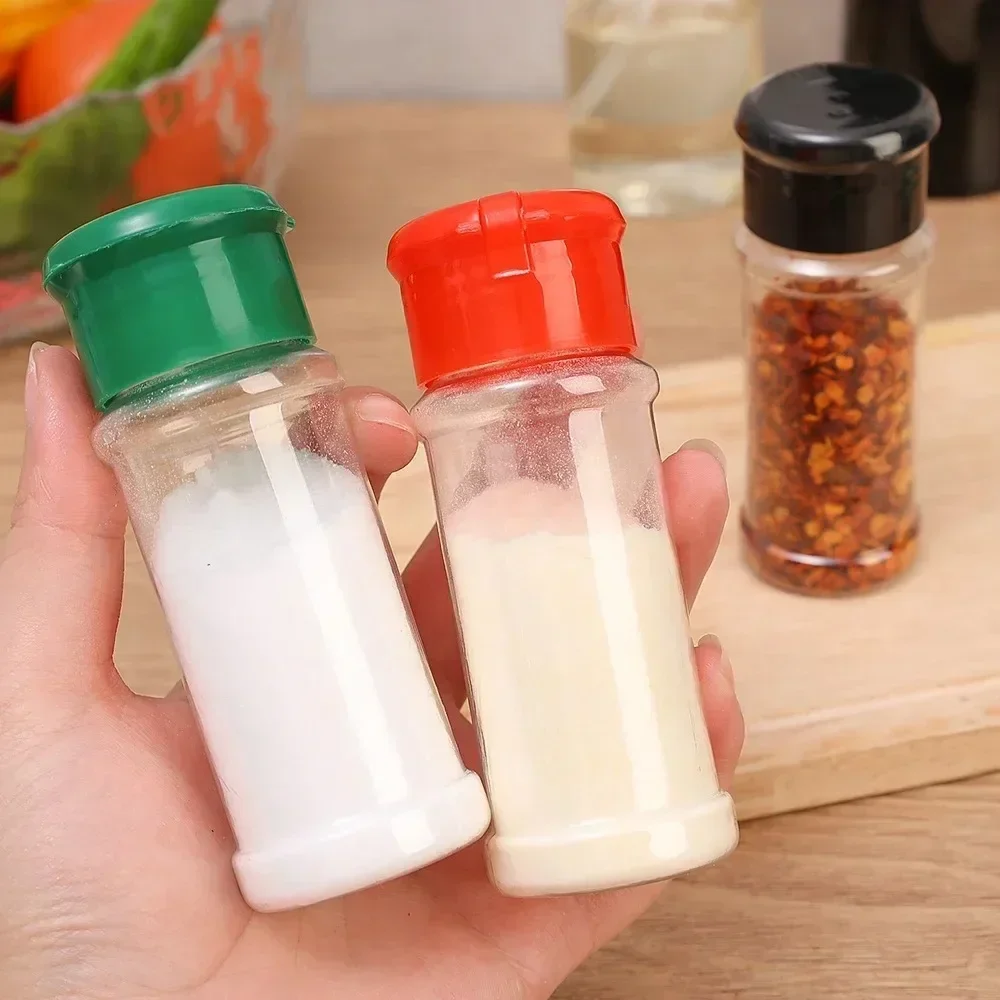 Clear Plastic Spice Bottle Kitchen Seasoning Bottle Salt Pepper Shaker Container Barbecue Condiment Jar BBQ Spice Storage Tools