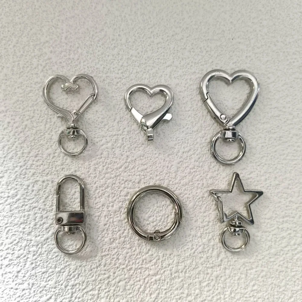 10pcs Heart Star Lobster Claw Clasps Swivel Lanyards Trigger Snap Hooks Strap for Jewelry Making DIY Bags Keychain Key Rings