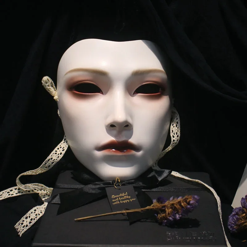 Antike männliche Maske Hanfu für Halloween Party Dress Up National Style Full Face Art Maske und Geschenk für Jungen/Mädchen Freund zum Pop Club