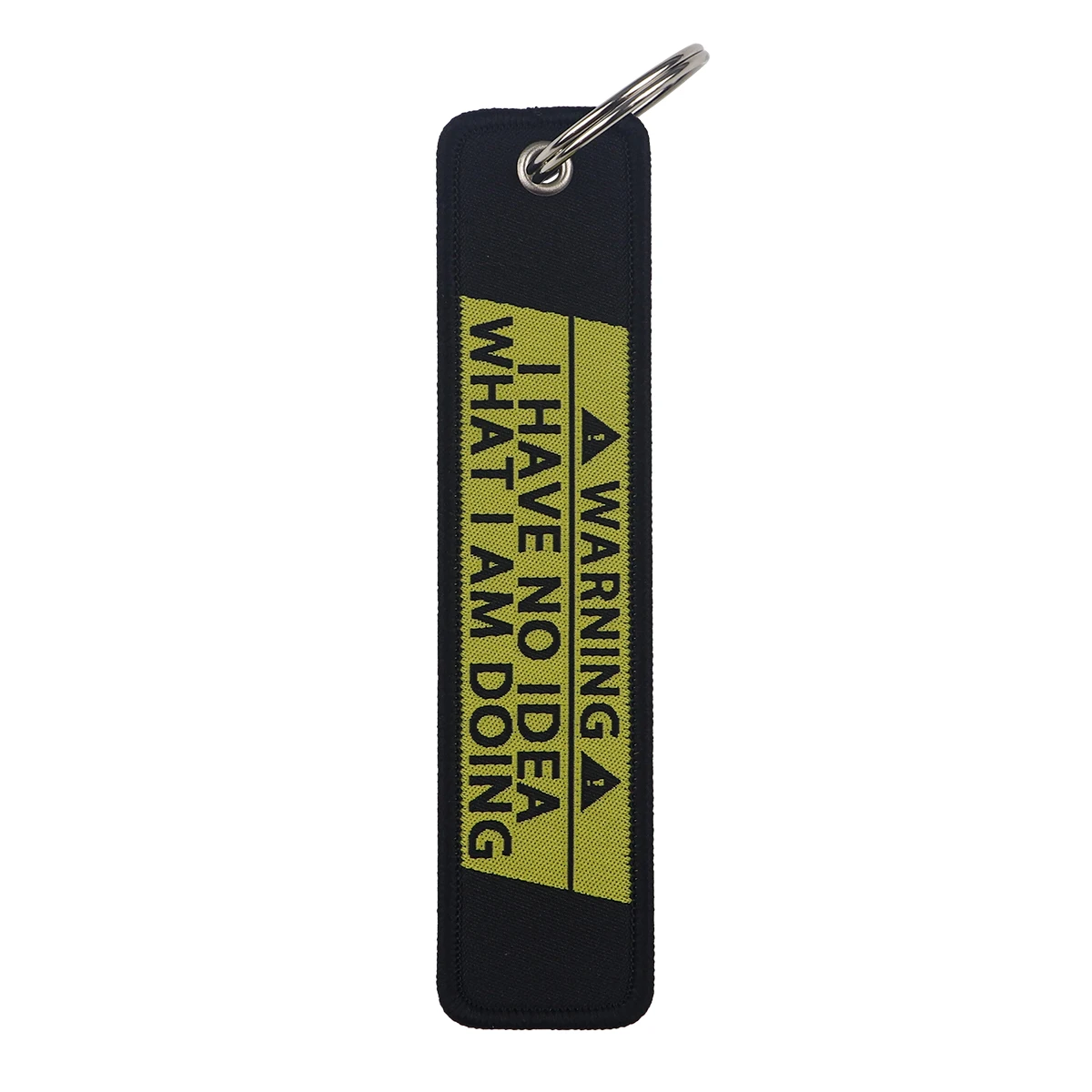 Warning Sign Embroidery Key Fobs Funny Quotes Key Tags Keychain For Motorcycles Cars Key Ring Accessories Jewelry Chaveiro Gifts