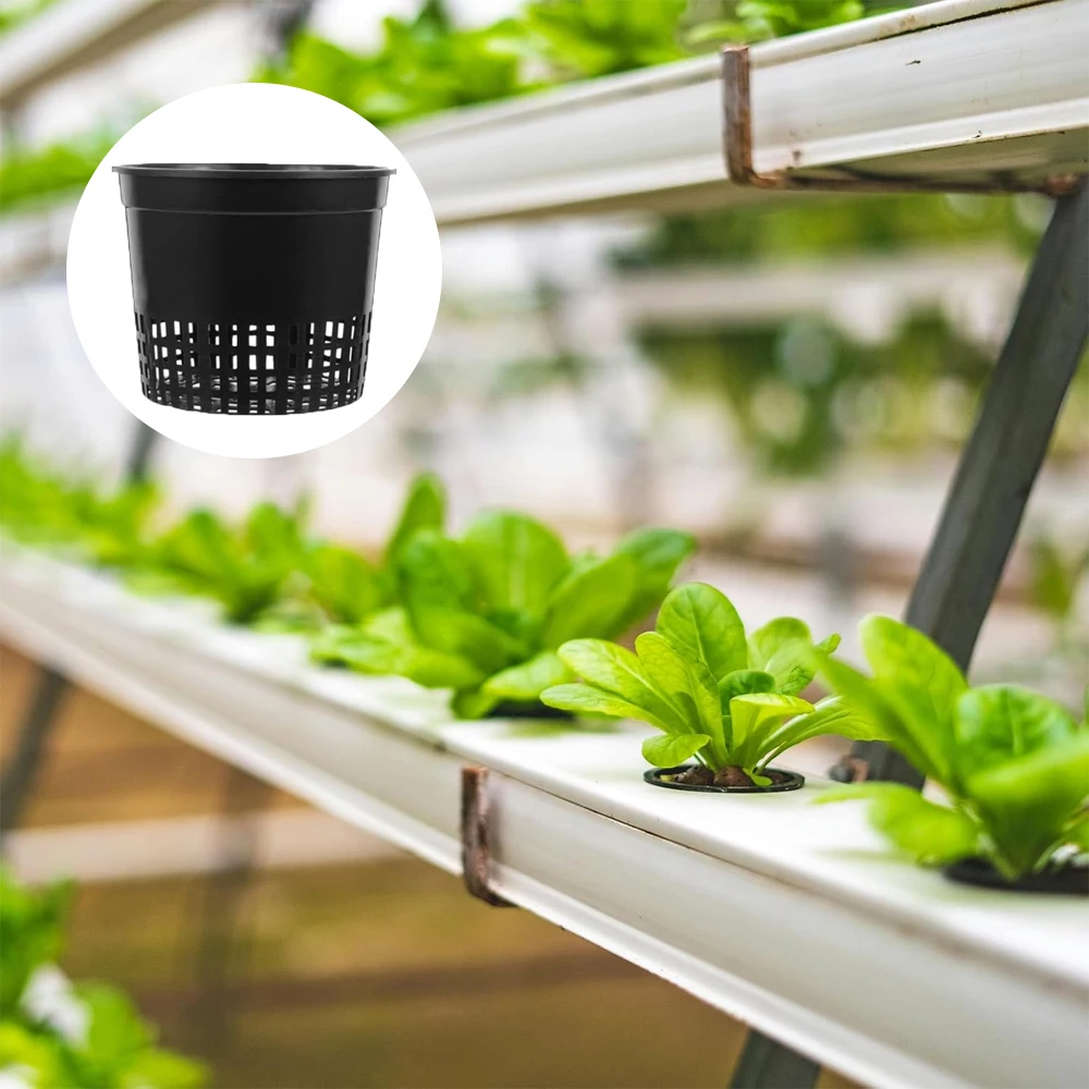Black Hydroponics Pots Gardening Supplies Space Saving Stackable Versatile Planting Use Air Circulation Enhancement