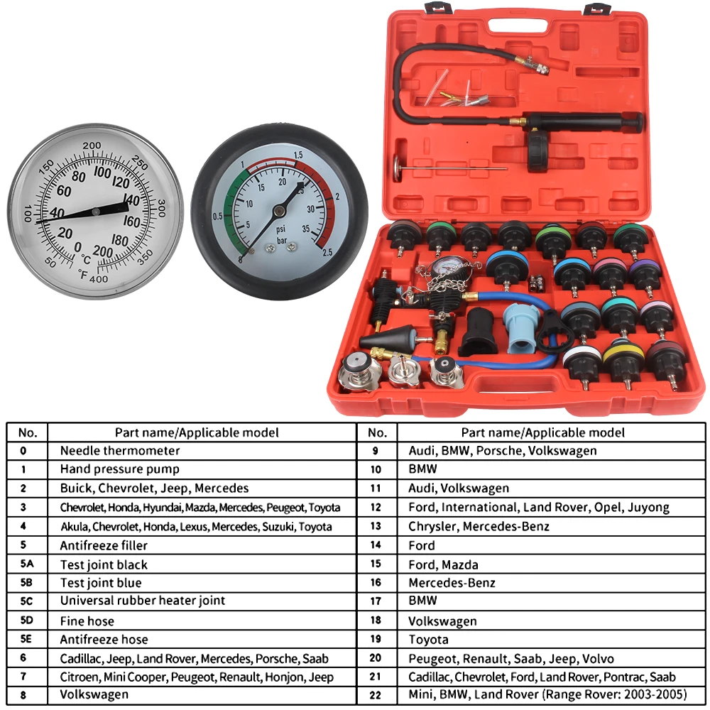 

Water Tank Leak Detection Detector Tool Radiator Pressure Tester Vacuum Type Cooling System Test Car water tank pressure gauge