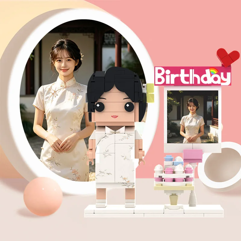 

Custom Human Brick Figure Personalized Building Blocks with Unique Birthday Decor Home Decor Ornament Assembled Toy Gift