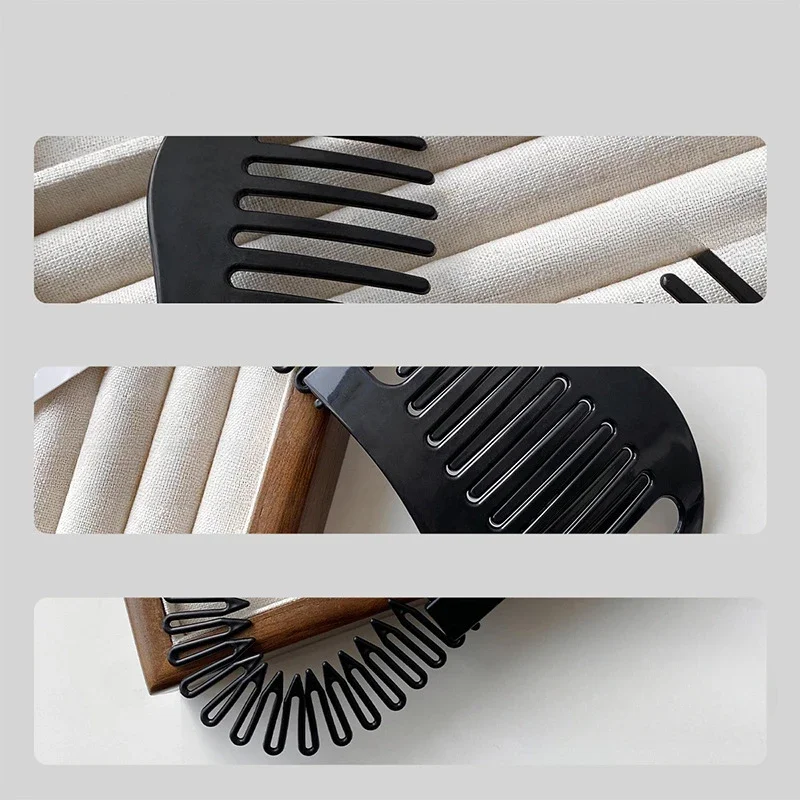 New 2 in 1 Banana Clip Set Fish Clip Coiled Hair Insert Comb Hair Side Comb Beaded Hair Clip Women Invisible Comb Headdress 2025