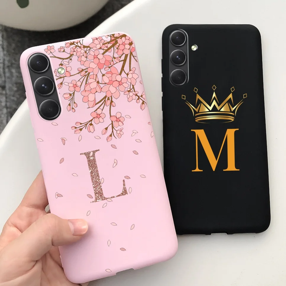 For Samsung Galaxy A55 5G Case Fashion Letter Luxury Crown Soft Silicone Cover Coque For Samsung A55 SM-A556V Bumper Phone Case