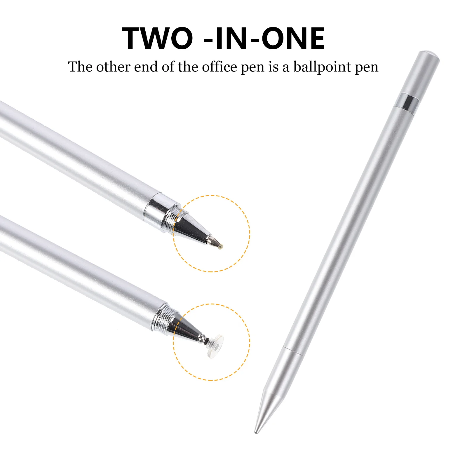 

Capacitive Screen Stylus Magnesium Alloy High Precision Touch Pen for Smooth Surface Durable Transparent Disc Nib No Noise