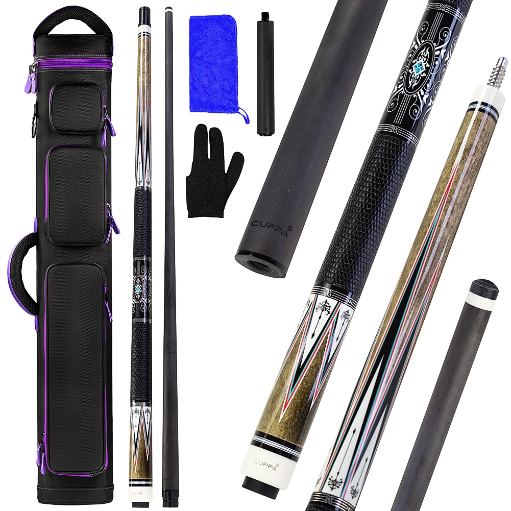 

Billiards Cue Case Set Carbon Fiber Pool Cue Stick 12.5mm Tip Size With Pool Cue Set Billiards Accessories