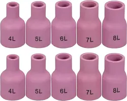 TIG Aluminia Nozzle Ceramic Cup Long Kit 53N58L 53N59L 53N60L 53N61L 53N61SL for SR WP 9 20 25 TIG Welding Torch 10pcs …