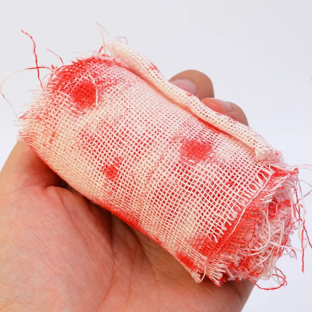 قماش ضمادة الدم الاصطناعي ، شاش زاحف الهالونيز ، مخيف ، قماش زخرفي ، منزل مسكون ، الدعائم للحفلات ، تخطيط المكان #6