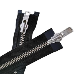 8# 50 To 100cm Luxury Long Metal Ykk Zipper Black White Copper Double Open 2-way Down Jacket Overcoat Repair Sewing Accessory