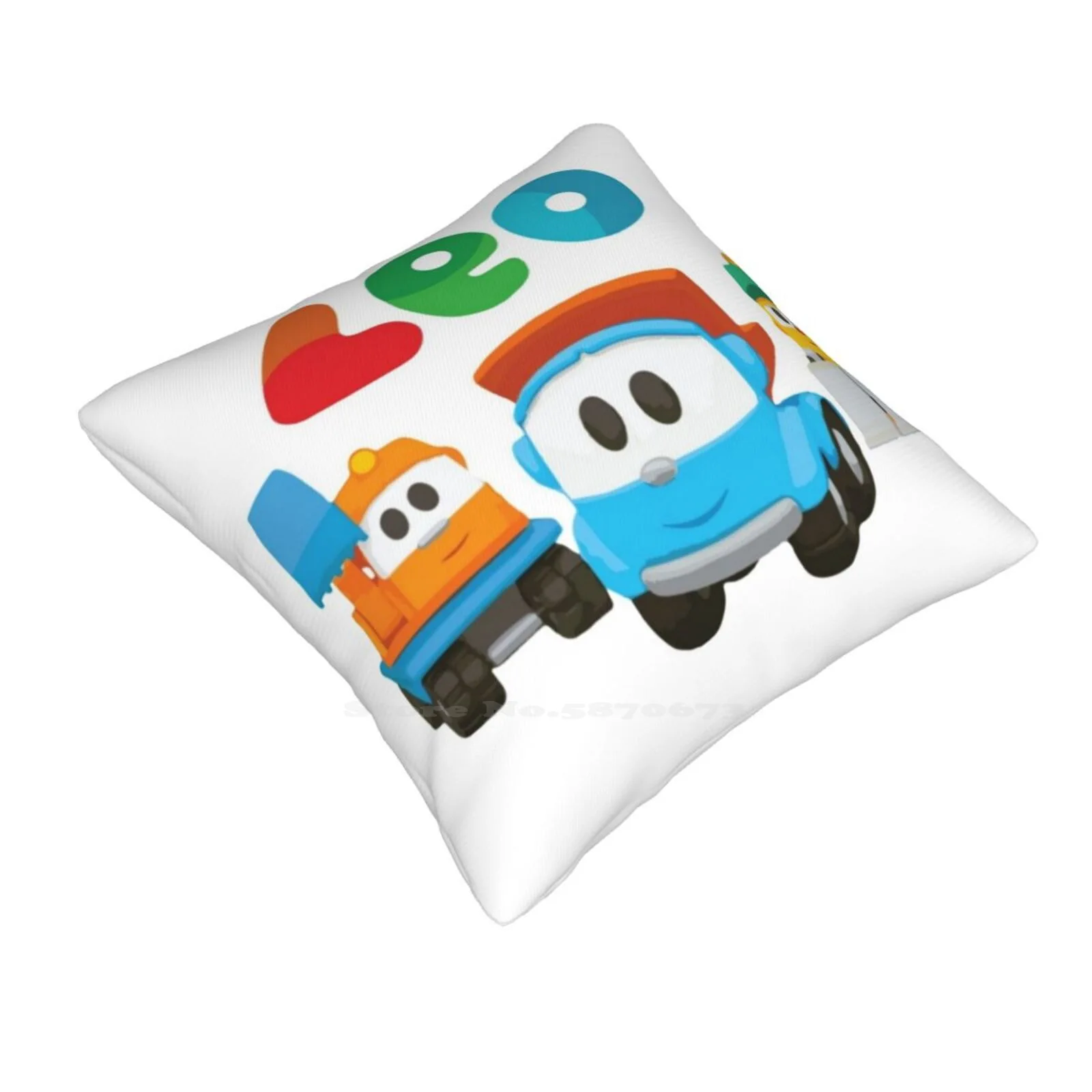 Leo The Truck Home Sofa Car Cushion Cover Pillowcase Leo The Truck Babies Baby Cartoon Construction Dump Truck Funny Kids