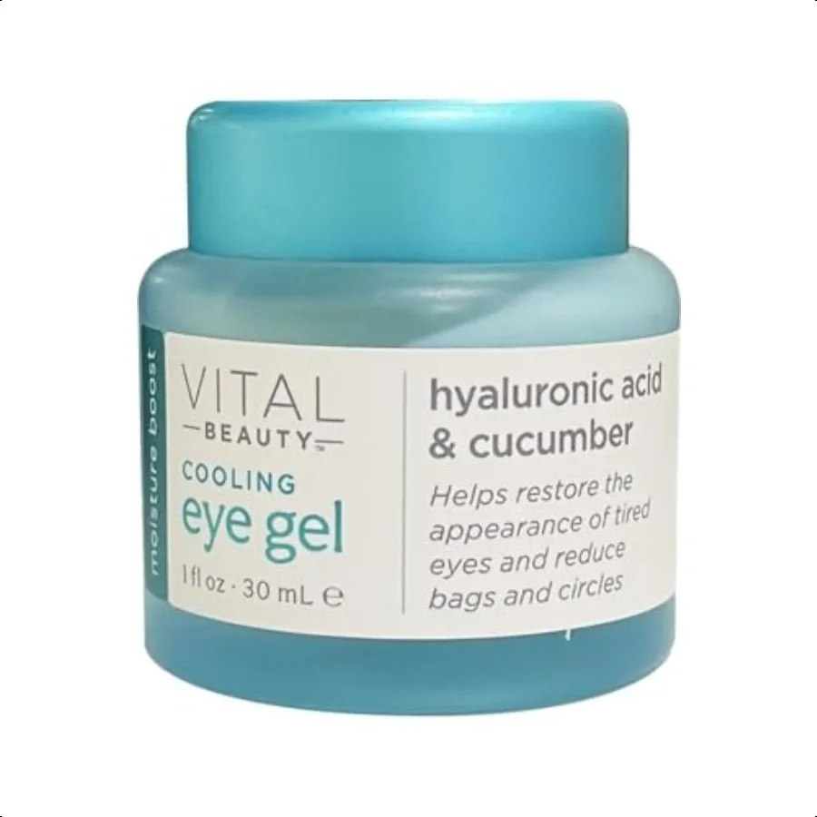 Gel refrescante para ojos, ácido hialurónico, pepino, refuerzo de humedad para ojos cansados, ayuda a reducir el efecto refrescante de la pufina, 1 fl oz