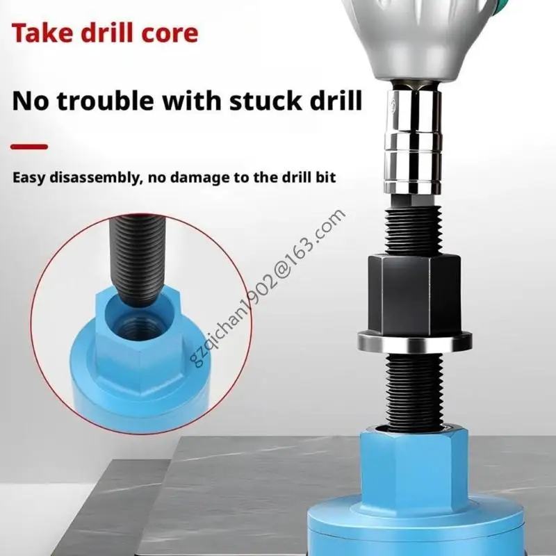 X7AB Heavy Duty Drill Bit Remover Extractor Tool Suitable For Stuck Concrete Coring Bits Reverse Impact Mechanism 40cm