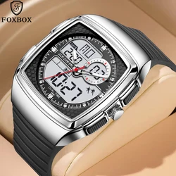 LIGE FOXBOX Digital Man Watch Silicone  Alarm Chronograph Sports Luminous Fashion Waterproof Outdoor Electronic Watches for Mens