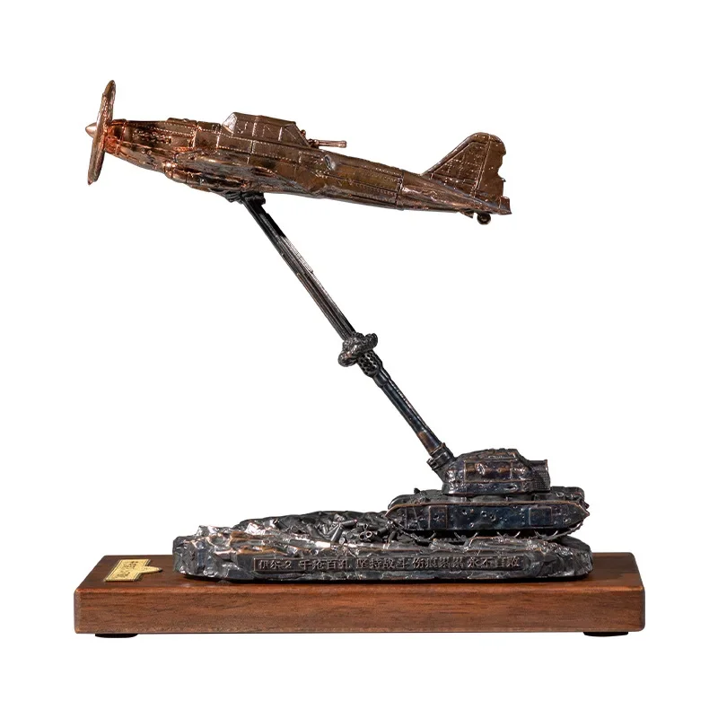 

Never Say Never Aircraft Model Brass, Ornament Simulation Fighter Research, Teaching Model Copper Ornament