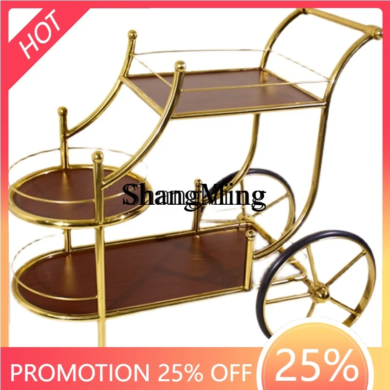 

FG good-looking food delivery cart restaurant dessert trolley mobile snacks wine service cart