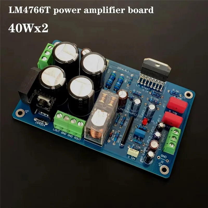 【B74A】LM4766 Scheda amplificatore di potenza stereo 40W+40W Doppio 12V-24V 8 Ohm 2.0 canali con protezione avanzata degli altoparlanti