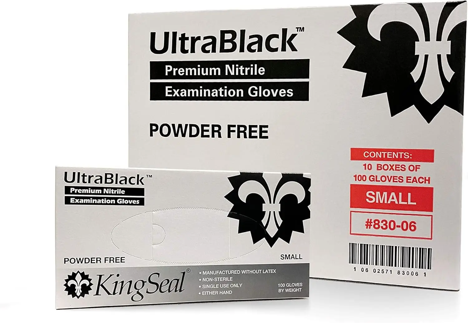 

1000 Count UltraBlack Nitrile Exam Gloves, Medical Grade, Powder Free, Size SMALL, 4 MIL, Textured