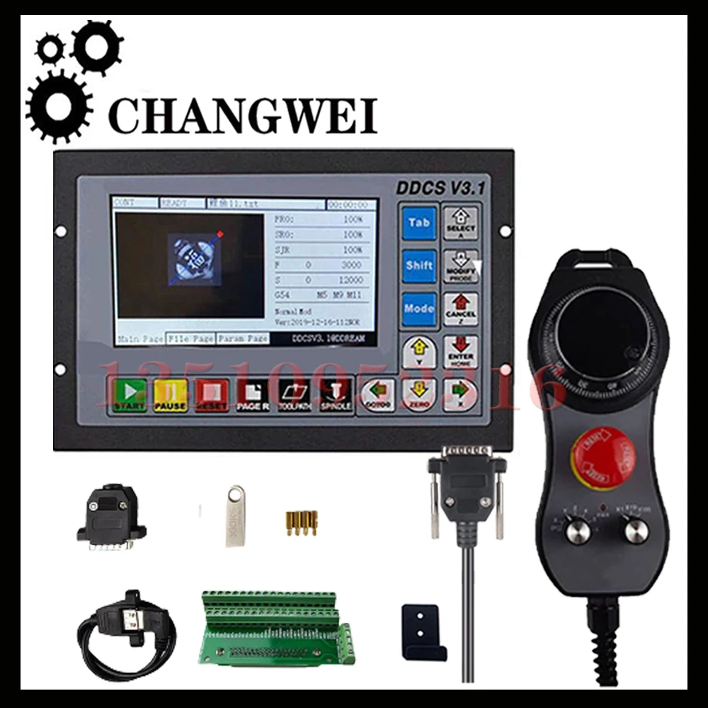 Ddcsv3.1 Cnc Offline Independent Controller 3 Axis 4 Axis Motion Control System G Code With Emergency Mode Flywheel Mpg