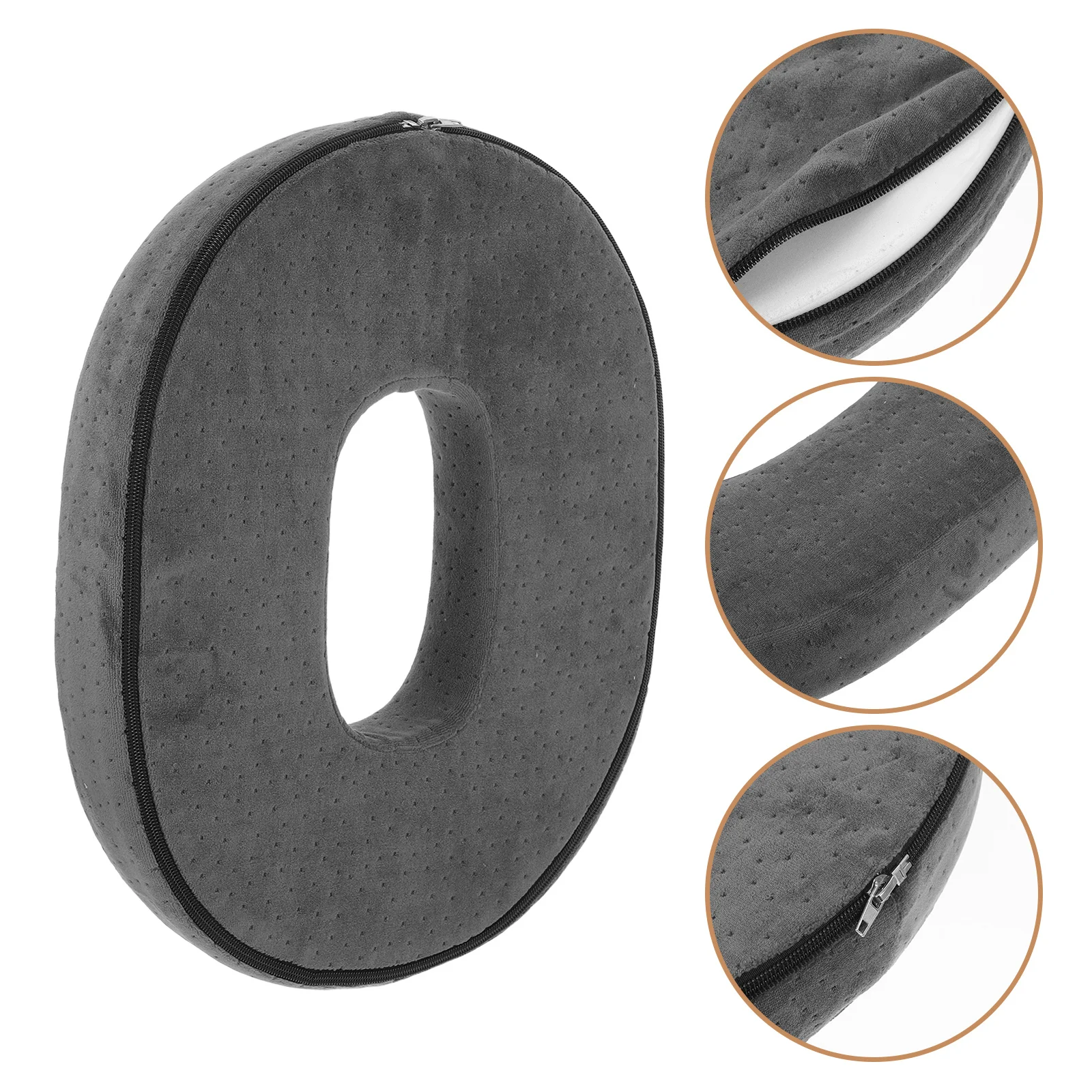 

Memory Foam Seat Cushion 13.76"X16.9" Oval Donut Chair Pad Breathable Slow-Rebound For Office Bar Stool Dining Car