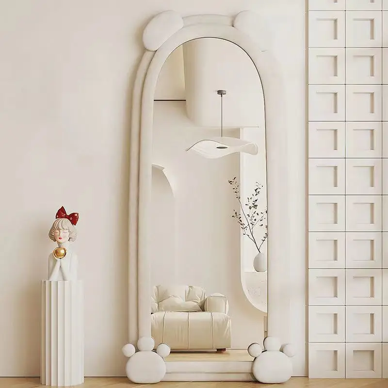 

Full body mirror, floor standing mirror, girl cream style household bedroom dressing mirror, clothing store fitting mirror