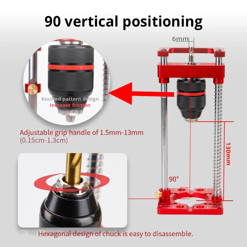 ENJOYWOOD Drill Bracket Stand Drill Guide 35mm 26mm Concealed Hinge Hole Punch Locator Cabinet Hardware Jig For DIY Woodworking