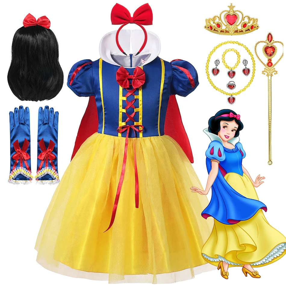 

Disney Princess Dress For Girls Snow White Cosplay Costume Puff Sleeve Kids Dress Children Party Birthday Fancy Gown Vestidos