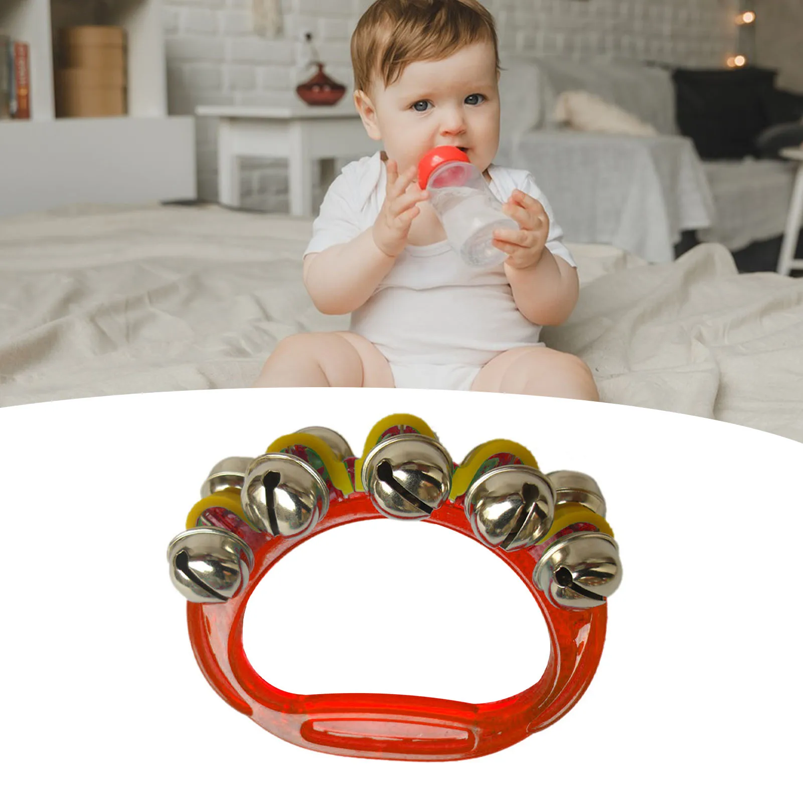 Band Wrist Bell Hand Ankle Jingle Plastic Transparent Kids Musical Percussion Instrument Early Education Toy