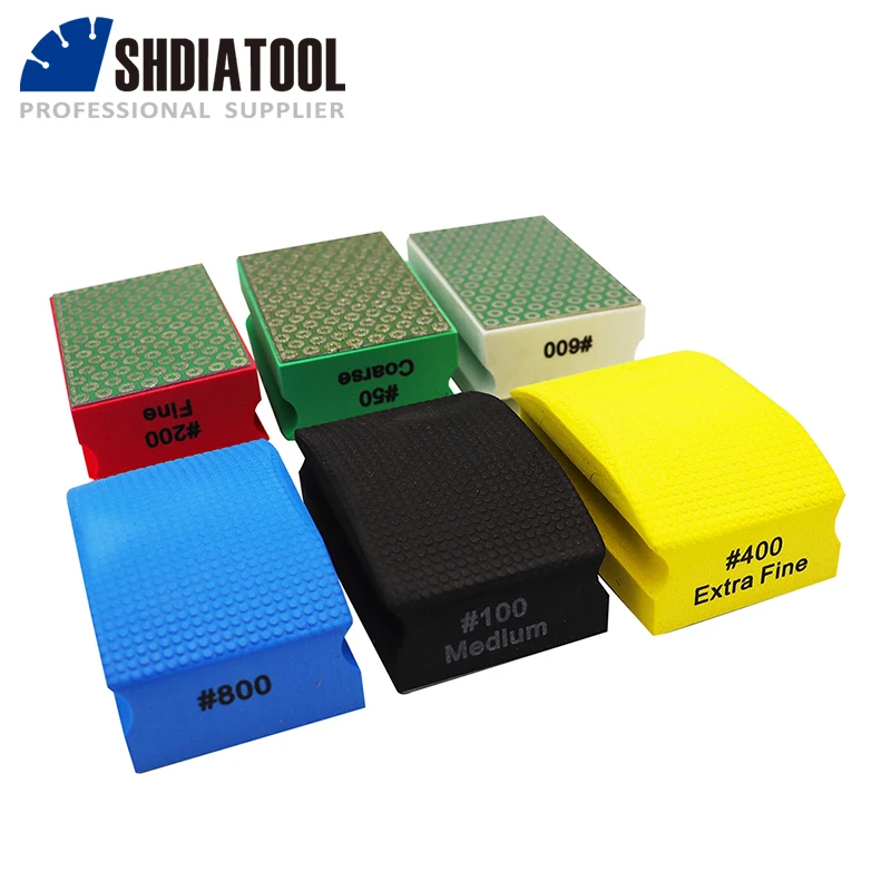 

SHDIATOOL 1pc Diamond Hand Polishing Pads 90X55mm Marble Ceramic Granite Sanding Disc Stone Block Grinding Plate Grit50-800