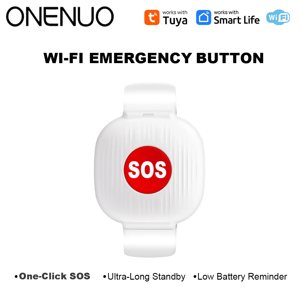 WiFi SOS Panic Button Waterproof One Key Emergency Security Alarm Panic Device for Elderly Kids Home Safety Tuya APP Remote