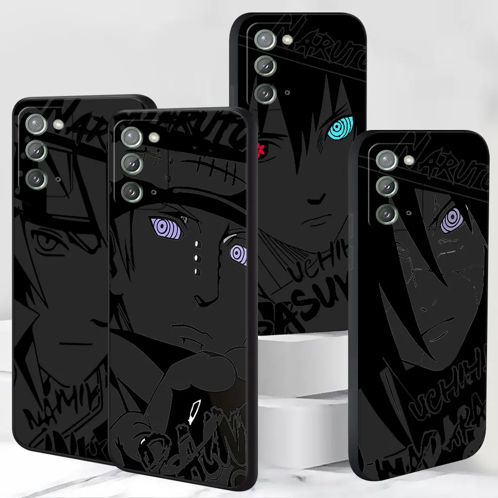 TPU Frosted Case for Samsung Galaxy Note 10 Plus 20 Ultra 5G 9 Black Phone Cover M12 J6 Plus M02 M22 Anime Sasuke Pain Naruto