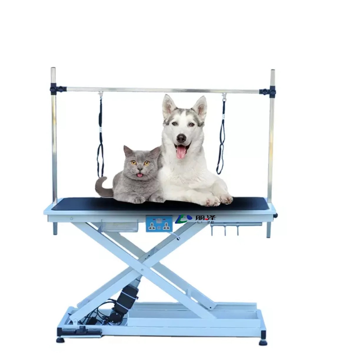 HF stainless steel folding table veterinary height adjustable tables electric lift dog grooming table