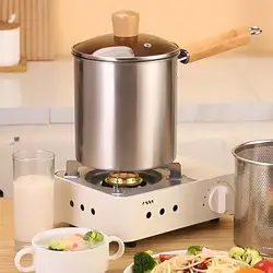 Kitchen Deep Fryer Pot supplies 304 Stainless Steel Tempura Frying Pot Stove Top Fryer For Chicken Wings Frying Seafood Cooking