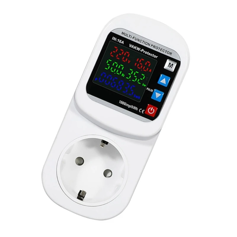 

16A Automatic Voltages Current Protector EU Socket with Fault Detection & Factory resets Upgrades for Home Appliances