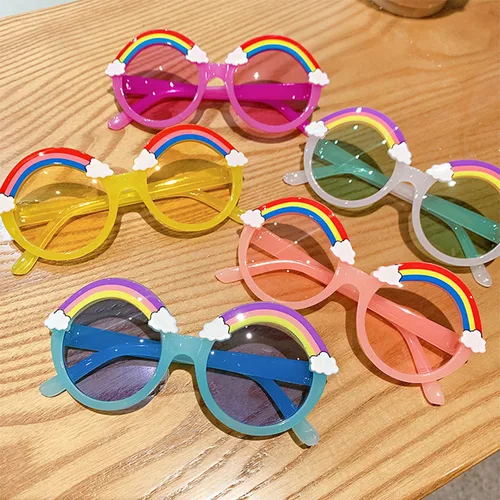 Imagen 1 del producto Nuevas Gafas De Sol De moda para niños, Gafas De Sol De arcoíris decorativas para niñas y niños, Gafas De Sol bonitas para bebés, Gafas De Sol para exteriores UV400