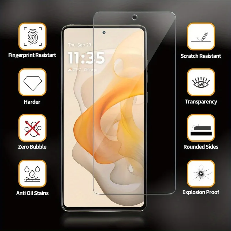 3Pcs Tempered Glass for Motorola  G Series Moto G85 G86 Power G84 G82 Screen Protector Scratch- Proof HD Transparent 9H Hardness