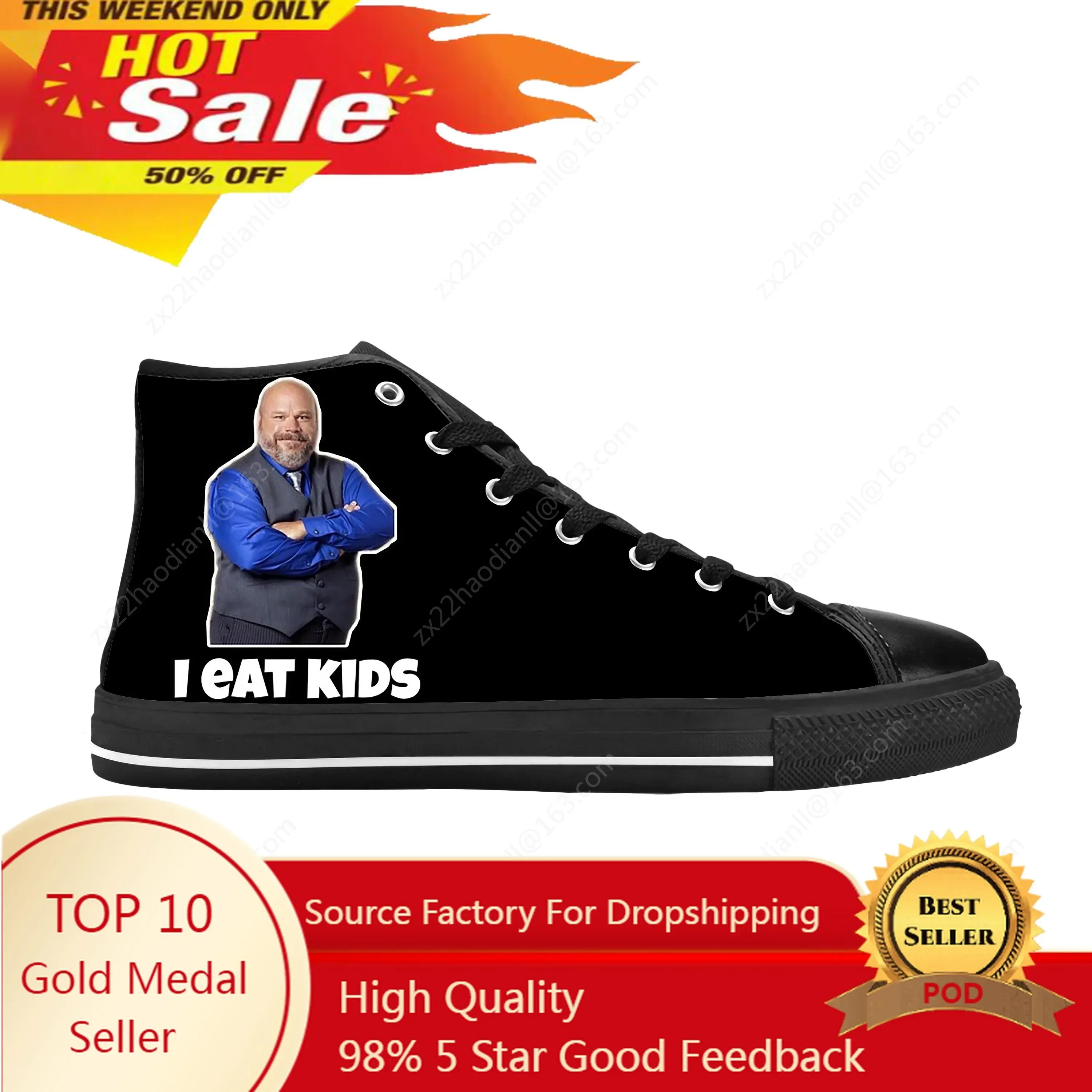 Hot Bertram I Eats Kids Anime Cartoon Manga Comic Casual Cloth Shoes High Top Comfortable Breathable 3D Print Men Women Sneakers