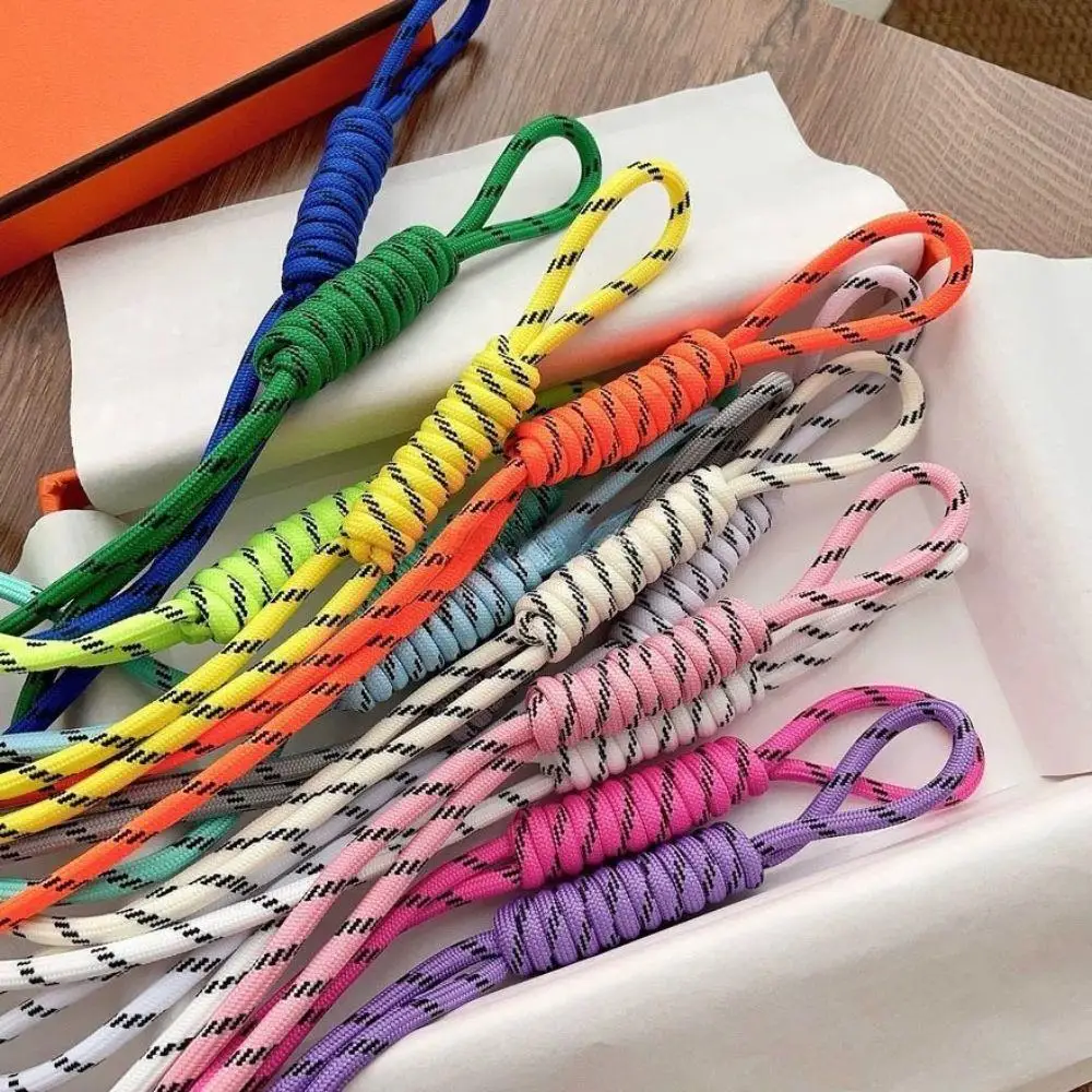 Creative Colorful Braided Keychain Nylon Rope Keyring For Women Car Bag Pendant Accessories Gifts Bag Charms Keychain For Bags