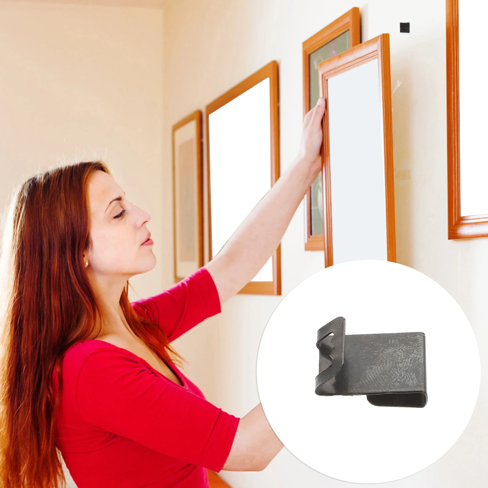 

200 Pcs Black Hooks Picture Hanging Accessories Cardboard Buckle Photo Frame Fastener Reusable Clips Durable Iron