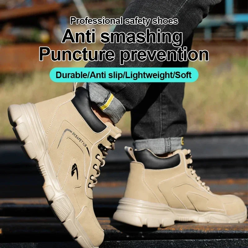 Men\'s Anti-collision Safety Shoes Anti-collision Boots Parker Steel Boots Men\'s Work Boots Leisure Buckles Winter