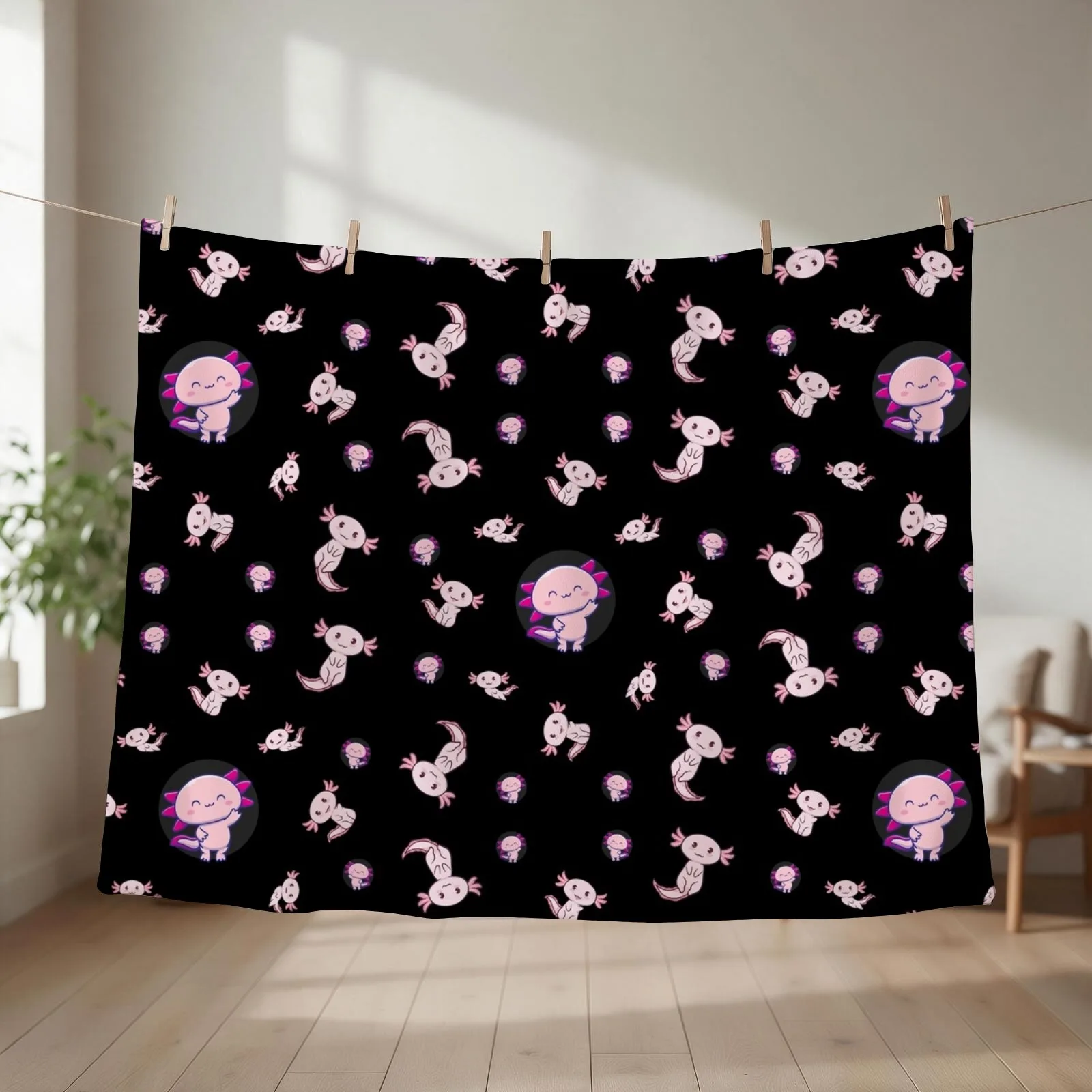 i axolotl questions Throw Blanket couch cozy soft plush fuzzy picnic outdoor blanket