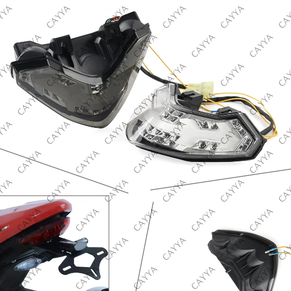 

Motorbike LED Brake Tailligh Turn Signal Tail Light Assembly For Ducati Multistrada 1200 1200S 2010-2016 Plastic