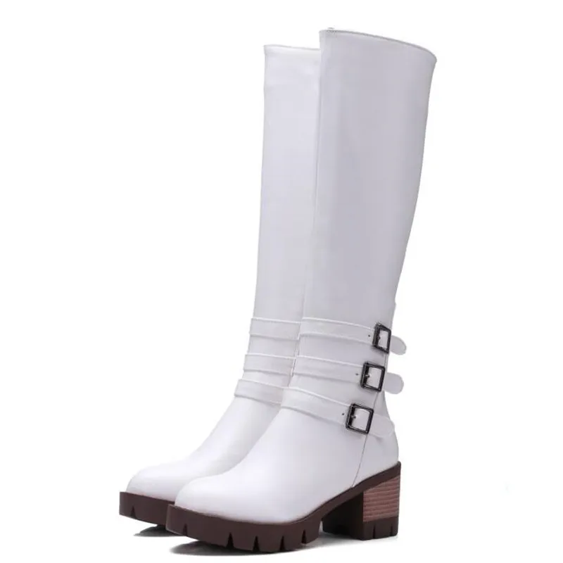 

Promotional Products Winter New Pattern British Style High-heeled Boots Leisure Time Retro High Cylinder Women Boots34-43