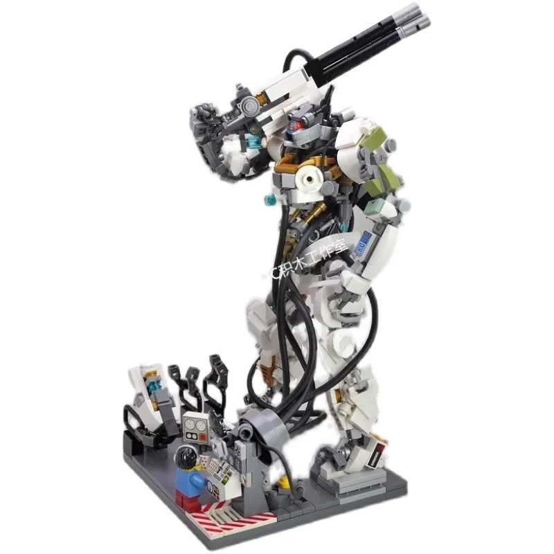 MOC Mecha Series White Building Block Robot modello fai da te collezione di Puzzle esperti giocattoli in mattoni educazione per bambini regali di compleanno