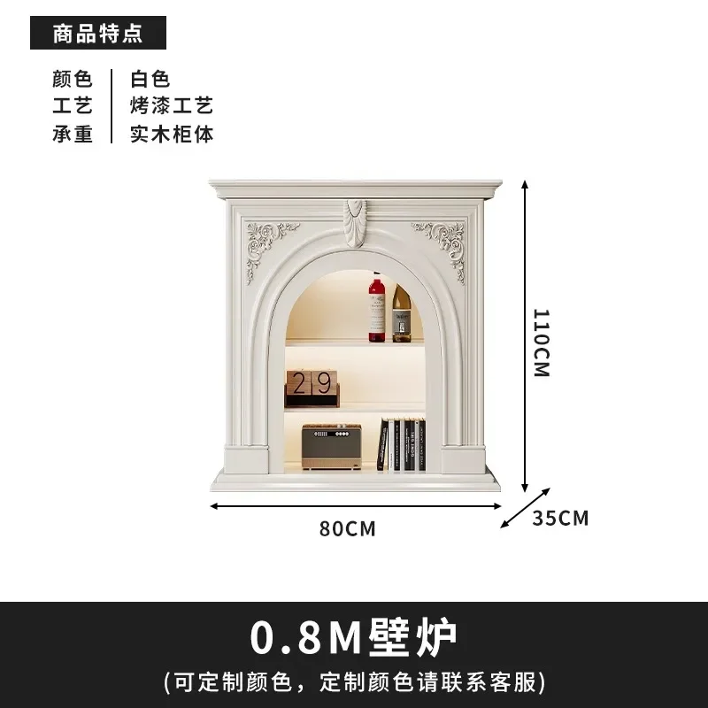 gz-3   Simulation Fire Fireplace Decorative Cabinet All Solid Wood Painting Xuan Cabinet Fireplace Living Room Side Cabinet TV