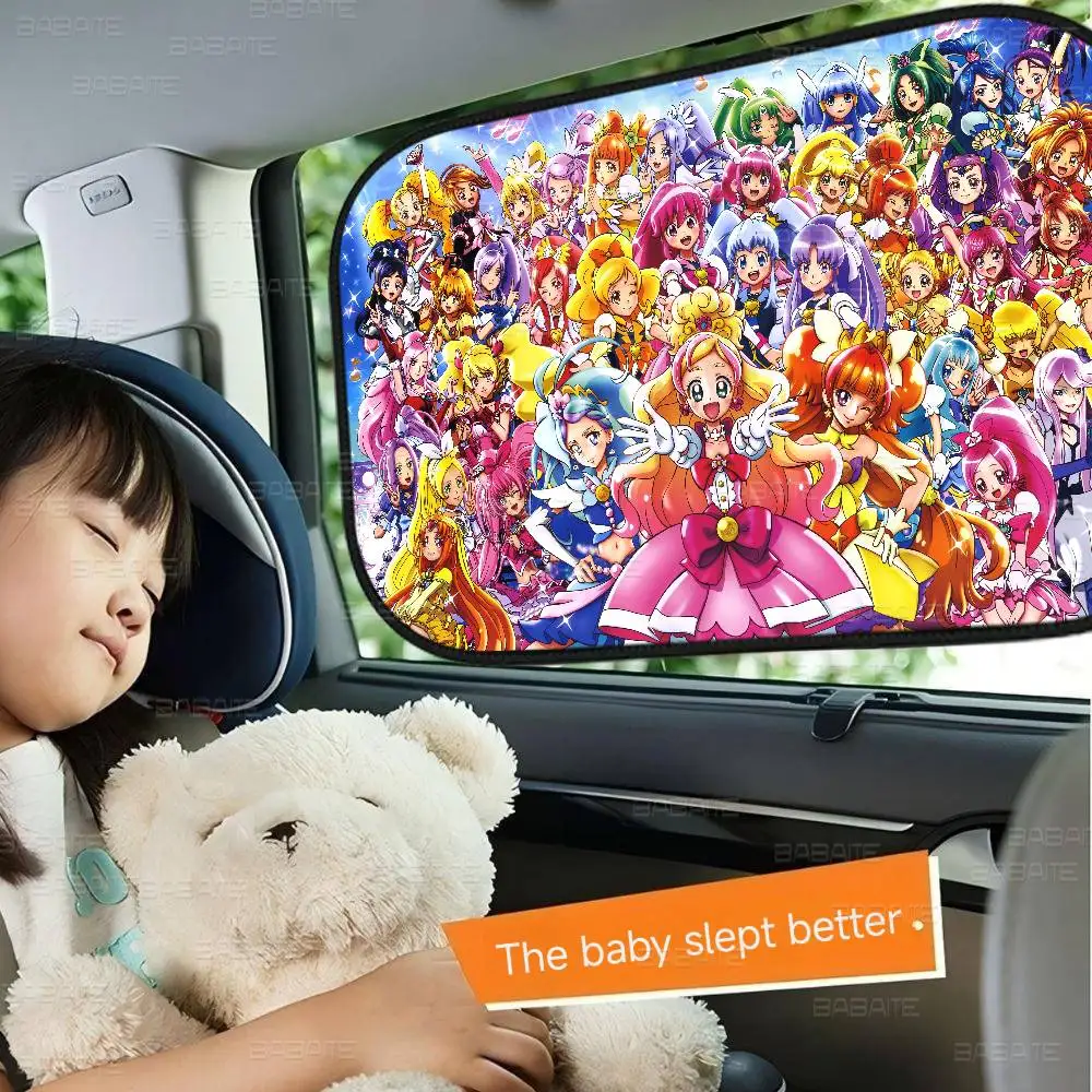 P-Pretty Cure Anime نافذة السيارة الجانبية ظلال الشمس 1 حزمة الشمس وهج الأشعة فوق البنفسجية حماية للطفل الطفل نافذة جانبية الشمس الظل