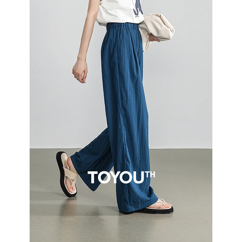 TOYOUTH Women Wide Leg Pants 2024 Summer New Wrinkle Casual Japanese Lazy Mountain Pants Versatile Yamamoto Casual Pants