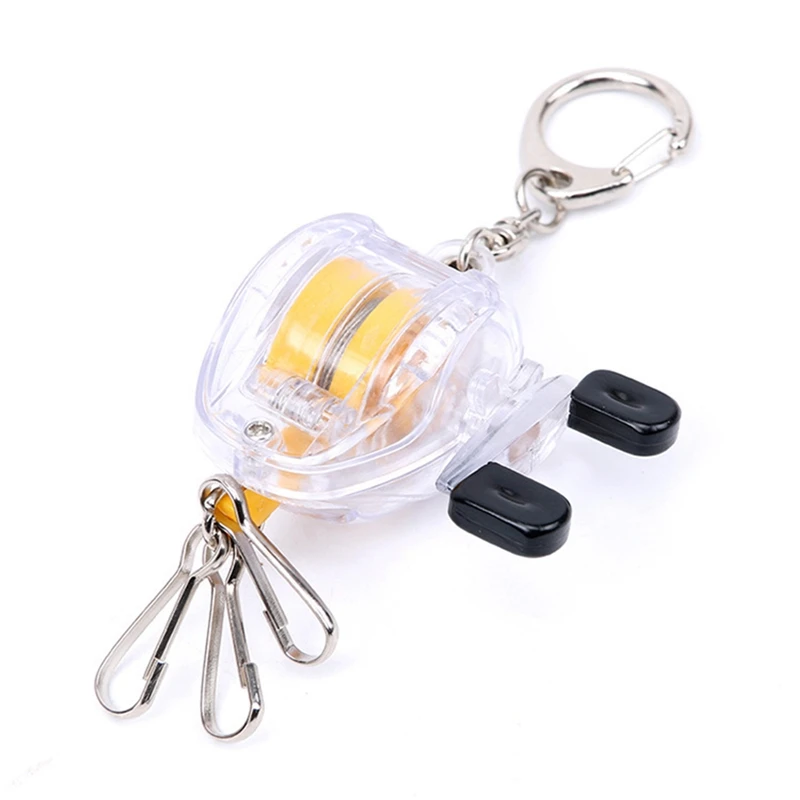 Retractable Fishing Spool Keychain Anti-Lost Pull Keychain Metal Lanyard Reel Recoil Ring Clips Buckle Tools Fishing Tackle