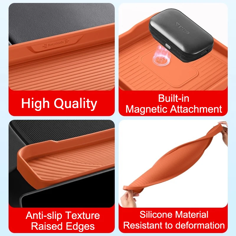 Para Li Auto Lixiang L6 L7 L8 L9 MEGA i8 pantalla trasera caja de almacenamiento de silicona consola central tablero organizador bandeja Accesorios